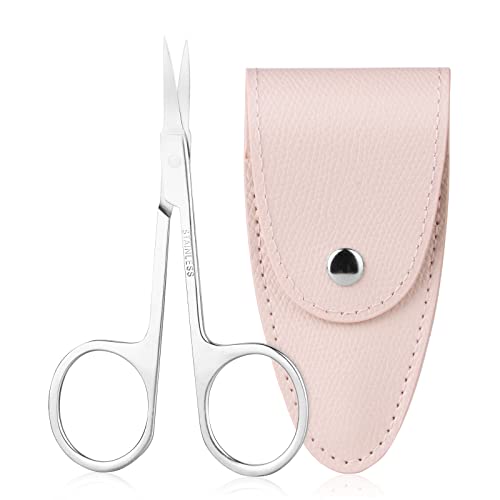 ACWOO Hautschere, Edelstahl Rostfrei Nagelschere mit kleine Ledertasche,Maniküre Schere Nagelhautschere Nail Scissors für Finger und Zehennägel Nagel Schere für Linkshänder und Pflege Reisesets