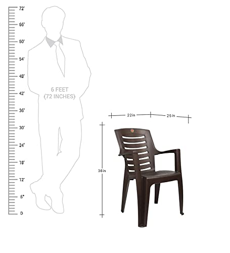 Image of Cello Ultramatt Plastic Full Back Armchair, Set of 6(Pearl Brown)