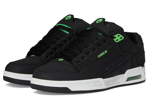 Osiris Men's Peril Skate Shoe, Black/Black/Green, 7.5