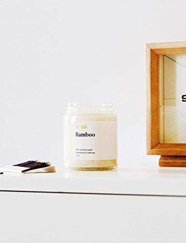 Mia's Co Bamboo Scented Candle, Handmade With Natural Soy Wax And Cotton Wicks, 7.5 Oz Minimalist Candle For Home, Long Lasting Burning For Stress Relief, Candle Gift For Women #TOP4