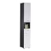 Produktbild trendteam smart living - Hochschrank Schrank - Badezimmer - Line - Aufbaumaß (BxHxT) 30 x 182 x 31 cm - Farbe Sardegna Rauchsilber mit Weiß Hochglanz - 189810303