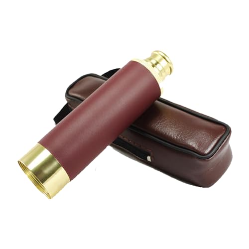 Meichoon Monokular-Fernglas, einziehbar, 25-fache Vergrößerung, schimmernde Nachtsicht, Handheld-Aluminium-Fass, Piraten-Spiel, mit Aufbewahrungstasche, Reise, Betrachten, Spiel, Wandern, Jagd