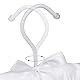 Relaxdays Kleiderbügel Satin, 10er Pack, weich gepolstert, 360° drehbarer Haken, dekorative Schleife, 38 cm breit, weiß