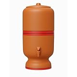 Brazilian 4L Clay Water Filter + 4L Storage Base – Total 8L Capacity - Gravity System with Ceramic Cartridge, No Power or Installation Required, Keeps Water Cool