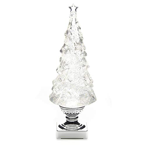 ReLIVE Light Up Christmas Tree Snow Globe with Glitter, 15.25", White ReLIVE Light Up Christmas Tree Snow Globe with Glitter, 15.25", White