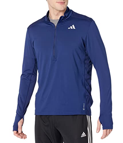 T-shirt adidas Own The Run 1/2 Zip manche longue de course à pied noir foncé XL