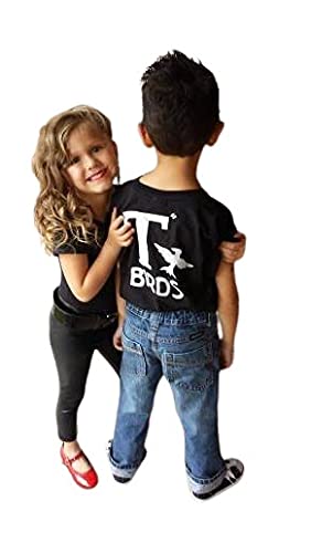 T Birds T-Shirt Child Boys Shirt Greaser Black Shirt Tshirt Black Lightning Rocker 1950S 50S Movie 18M To Youth Xl Sock Hop Dance Music #TOP29
