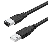 Asobilor FireWire 6-Pin auf USB 2.0 Kabel, IEEE 1394 1394a auf USB-A Adapterkabel für Drucker, Scanner und Festplatte, Passives Konverterkabel, nicht für Soundkarten und Audio-Interfaces.