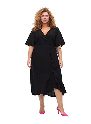Zizzi Frauen Große Größen Midi Kleid Viskose Batwing Ärmel Größe...