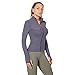 ANUFER Womens Stretchy Running Jackets with Thumb Holes Full Zip Slim Fit Yoga Workout Sports Tops with Flaps Dark Grey L