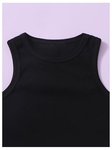 Milumia Girl 2 Pcs Tank Tops Crewneck Sleeveless Summer Solid Basic Cropped Top3