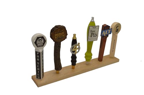 Elite Wine Racks Handmade in the USA Walnut Beer Tap Display Stand for 3 or 6 Tap Handles (6 Tap Maple)