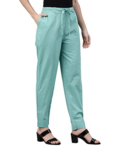 Image of GO COLORS Soft Cotton Pant Full Length for Women| Breathable, Mid Rise