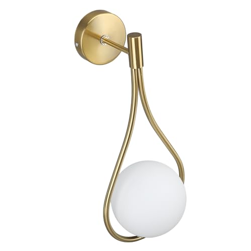 Aplique de Pared con Forma de Gota de Agua, Aplique de Globo LED, Lámpara Decorativa Dorada para Sala de Estar, Dormitorio, Pasillos y Escaleras