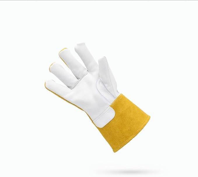 Giorgino Premium Mig & TIG Welding Gloves Top Grain Goatskin Leather Gloves Lined 4" Cuff - Image 7