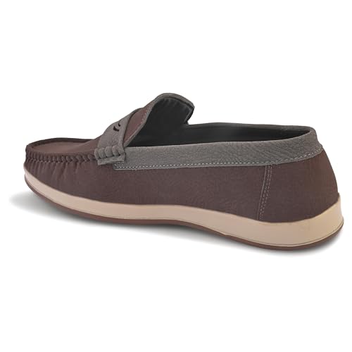 Image of Centrino Suede Loafers for Men | Shoes for Man Stylish | Casual Lightweight Slip-On | Cushioned Insole | Comfortable Moccasin Hand-Stitched Design | Mens Loafer Shoes Slip On for Man (9568)
