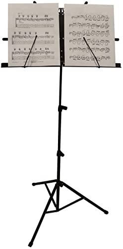 Image of Superlux Adjustable Tripod Stand with Dual Trays Height 2.5 to 4 Feet Foldable Metal Stand for Laptop, Projector, Speaker ( inchFoldable Book /Music Sheet Stand (Metal) inch)