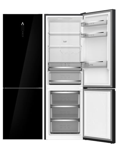 ALPHA Frigorífico Combi Pegasus Elite Pro-195, 195X60cm, Cristal Negro, No Frost, Zona 0, Inverter, *Alta Gama*