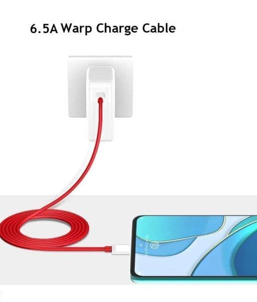 Image of The Black Store Original 65W Warp Type C to C Fast Charging Adaptor & Cable for Oneplus Nord 10,9,9T,9R,8,8 Pro,Nord N10 5G,11,11R,7 Pro,7T,7T Pro,7,6,6T,5,5T,3,3T,White