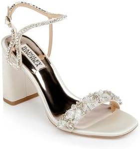 Badgley Mischka Women's Tanisha Block Heel Sandal Heeled, Silver, 7.5 | Image 1