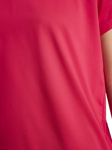Reebok Women’s Weightless Short Sleeve Mesh Crewneck T-Shirt, Standard Fit, Stretch Poly Fabric, Love Potion, Small - image 6