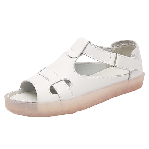 Sandales plates femme PU bout ouvert : chaussure d'été décontractée beige 40
