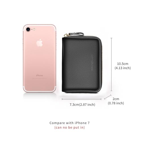 LAORENTOU Men Wallet Genuine Leather Card Holder for Male Brand Business Driver License Credit Card Case Holder (Black)3