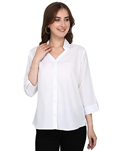 Image of Leriya Fashion Women's Summer Cotton Plain Tops 3 4 Flare Sleeve Tie Knot Loose Casual Tops