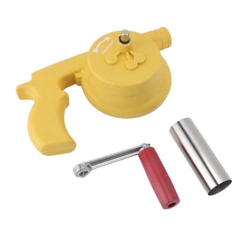 Hand Crank BBQ Fan Increase Firepower Portable Barbecue Air Blower for Camping (Yellow)