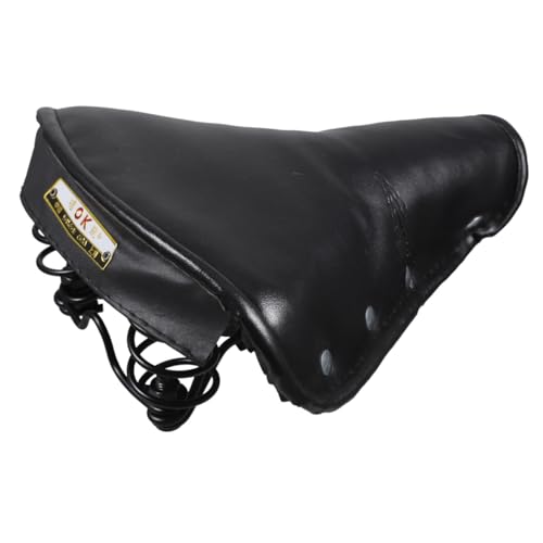 Selle de vélo rétro en cuir noir pour le confort des balades en plein air