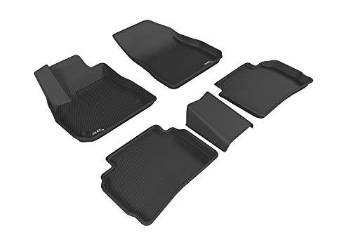 3D MAXpider L1CH07701509 All-Weather Floor Mats Compatible with Chevrolet Malibu 2016-2021 Custom Fit Car Floor Liners, Kagu Series (1st & 2nd Row, Black)