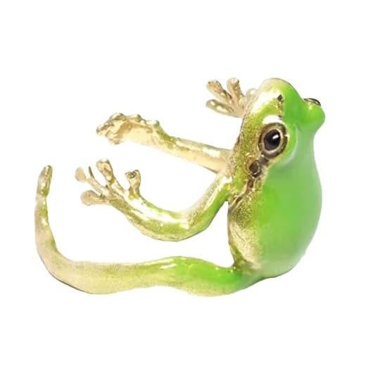 Bague Grenouille D'arbre, Bagues Ouvertes De Grenouille En Émail Pour Femmes Et Hommes, Bague Drôle De Grenouille D'arbre, Bague De Doigt D'animal Mignon Réglable, Bijoux Cadeaux Pour Amis Et Couples