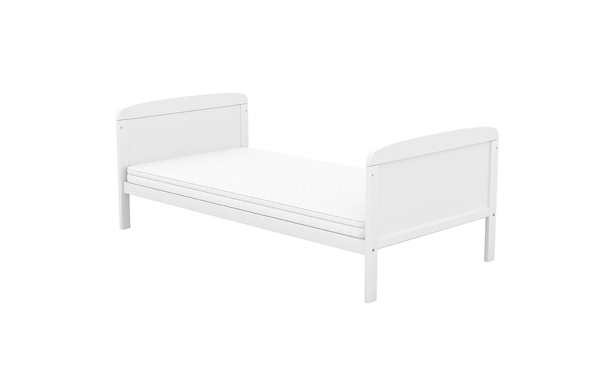 Babybett 70x140 cm weiß Kinderbett umbaubar zum Juniorbett Natalie Gitterbett Kiefer Massivholz mit Beißschienen
