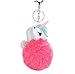 Porte-clés licorne cheval pom pompon - Cadeau - Femmes - Enfants - Fille - Bouillon - Porte-bonheur - Talisman - Articles de farce - Licorne - Rose