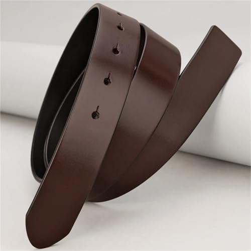 2 PCS Cowhide Belt Strap 3.4 CM Round Hole No Buckle Leather Without Buckle Men Women2