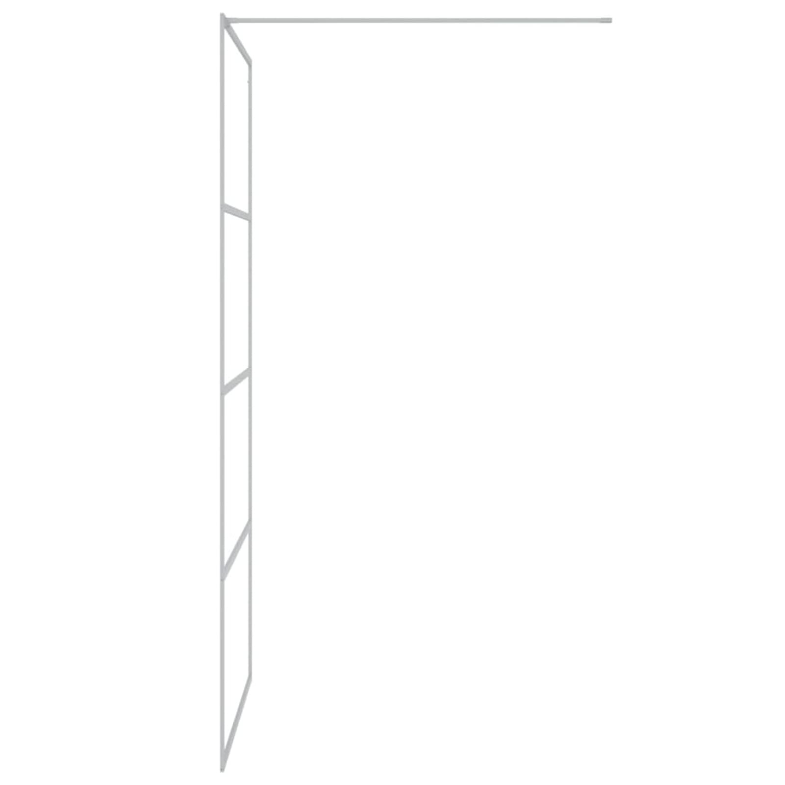 Homgoday Parete doccia in vetro trasparente ESG, 100 x 195 cm, colore argento