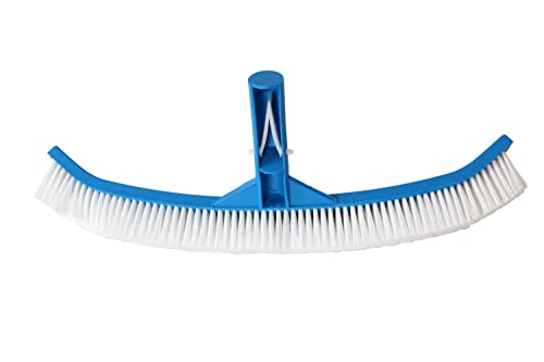 Image of BlueWave Curved 18 inch Pool Brush for Walls and Floors with Nylon Fiber Bristles Nylon Wet and Dry Brush (Blue)