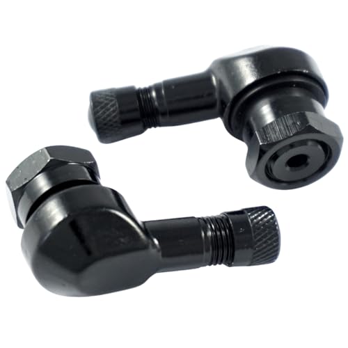 Felgenfactory 2x Motorrad Alu Winkelventil Schwarz 11,3mm Ventile Eckventil Ventil