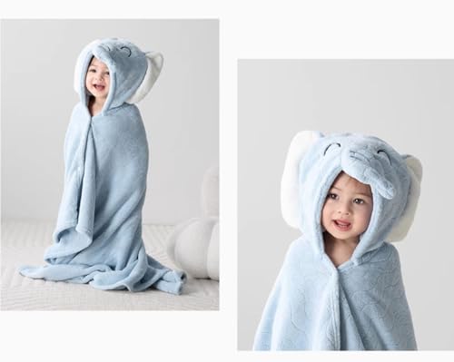 Image of Soft Fleece Baby Hooded Bath Towel Infant Bathrobe Cute Animal Dinosaur Hood Absorbent Beach Towel