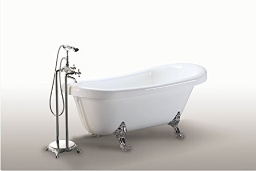 Freistehende Badewanne Acryl Antik Nostalgie Standarmatur Silber Badezimmer - 9
