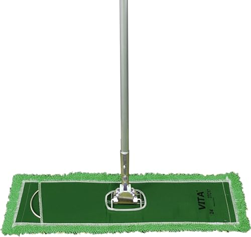 High-Performance Twisted-Loop Microfiber Dust Mop Kit: Superior Cleaning Efficiency - Green 48 Inch