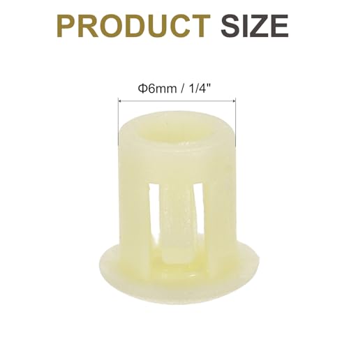 Image of MECCANIXITY 64PCS 6mm(1 /4 inch) Beige Plastic Hole Plugs, Flush Type Panel Hole Plugs Insert End Caps for Locking Hole Tubes Furniture Cabinet