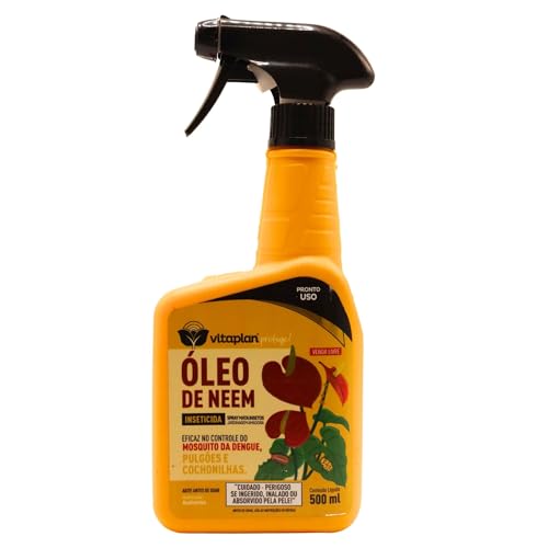 Óleo de Neem Natural 500ml Pronto Uso Combate Cochonilha, Pulgão, Dengue, Fungos e Bactérias - Vitaplan