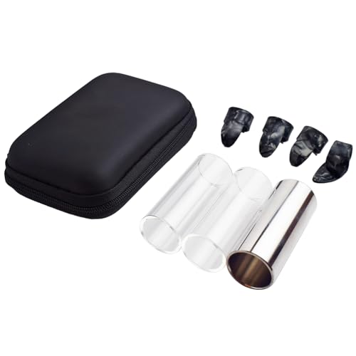 Liyacial Guitar Slide, 2 Glass Slides & 1 Steel Guitar Slide for Electric and Acoustic, With...