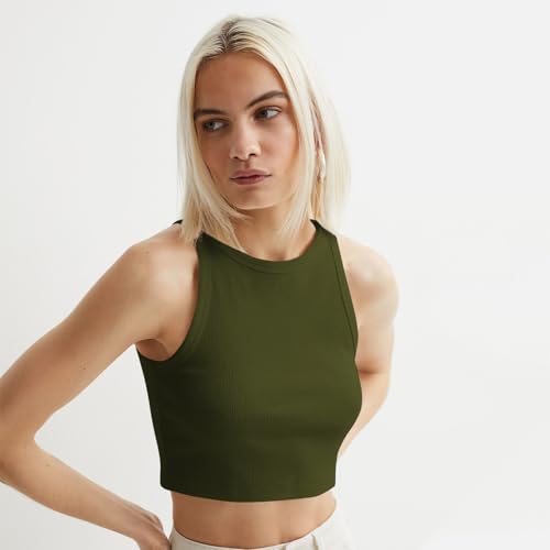 Image of KERI PERRY Tops for Women Crop Top for Women's Tank Activewear Tee Sports Western Casual Cotton Camisole Pack of 3 Combo