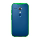 Motorola Grip Shell for Moto G - Retail Packaging - Royal Blue + Green TPU