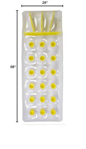 Image of Poolmaster Classic French Pocket Inflatable Swimming Pool Mattress Float for Adults, Yellow