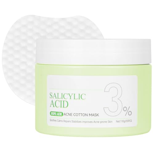 LOPHE Almohadillas Exfoliantes, 55 Piezas Almohadillas de Tóner con Ácido Salicílico, Zero Pore Pad, Cleansing Pads para Limpia Los Poros, Elimina El Acné y Exfolia, Control de Grasa e Hidratación (A)