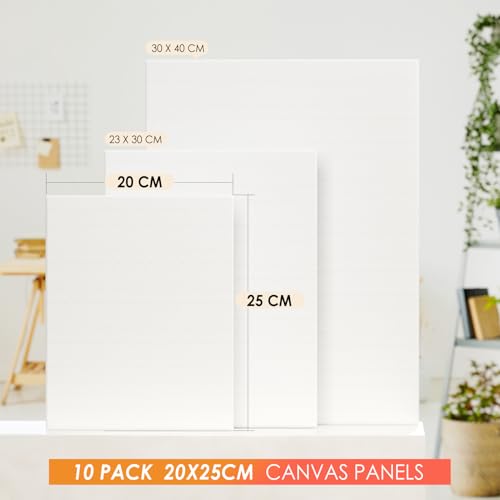 KTRIO Canvas Boards for Painting, 10 Pack 20x25CM 100% Cotton Primed Small Art Canvas Painting Supplies for Acrylic, Oil, Watercolor, Tempera - Image 4