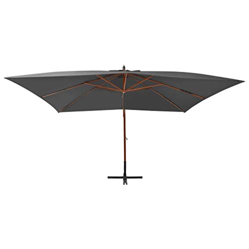 GOTOTOP parasol hangscherm UV-bescherming tuinscherm met zwengel parasol voor terras 400 x 300 x 285 cm - Afbeelding 5